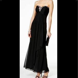 Black Strapless Prom Dress